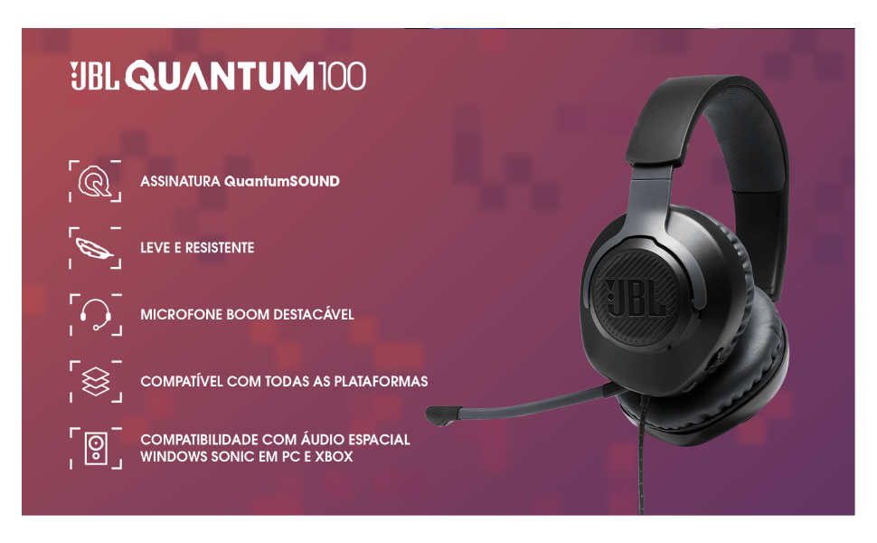 JBL, Headset Gamer, Quantum 100