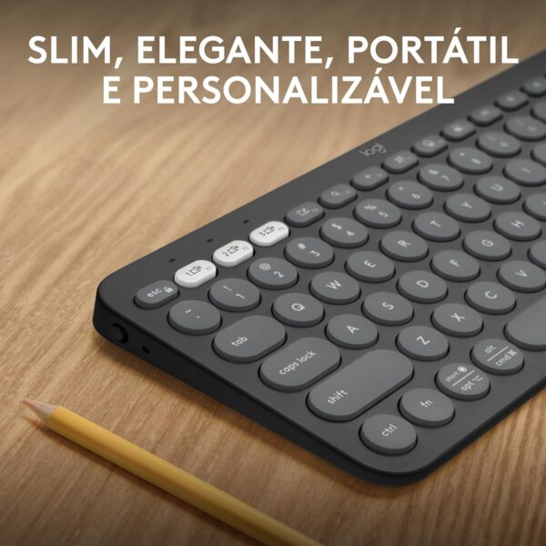 Teclado sem fio Logitech Pebble Keys 2 K380s com Conexão Bluetooth