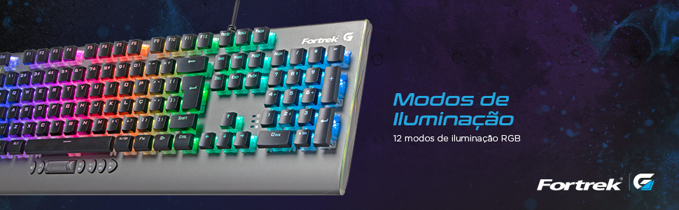 Teclado Gamer Mecânico RGB CRUISER Dark Grey Fortrek