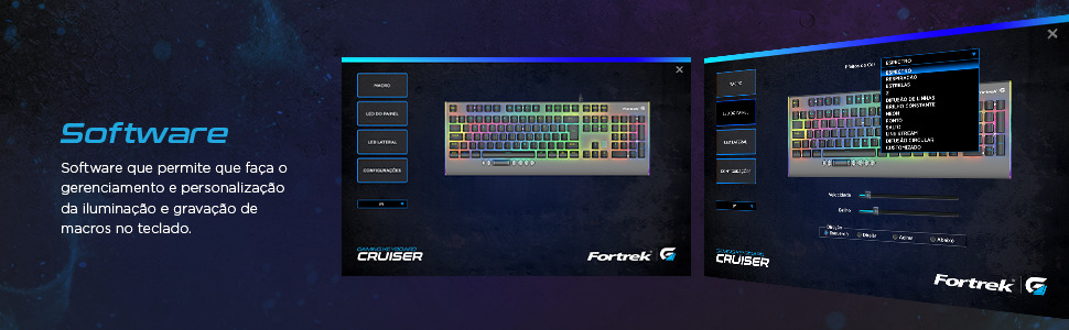 Teclado Gamer Mecânico RGB CRUISER Dark Grey Fortrek